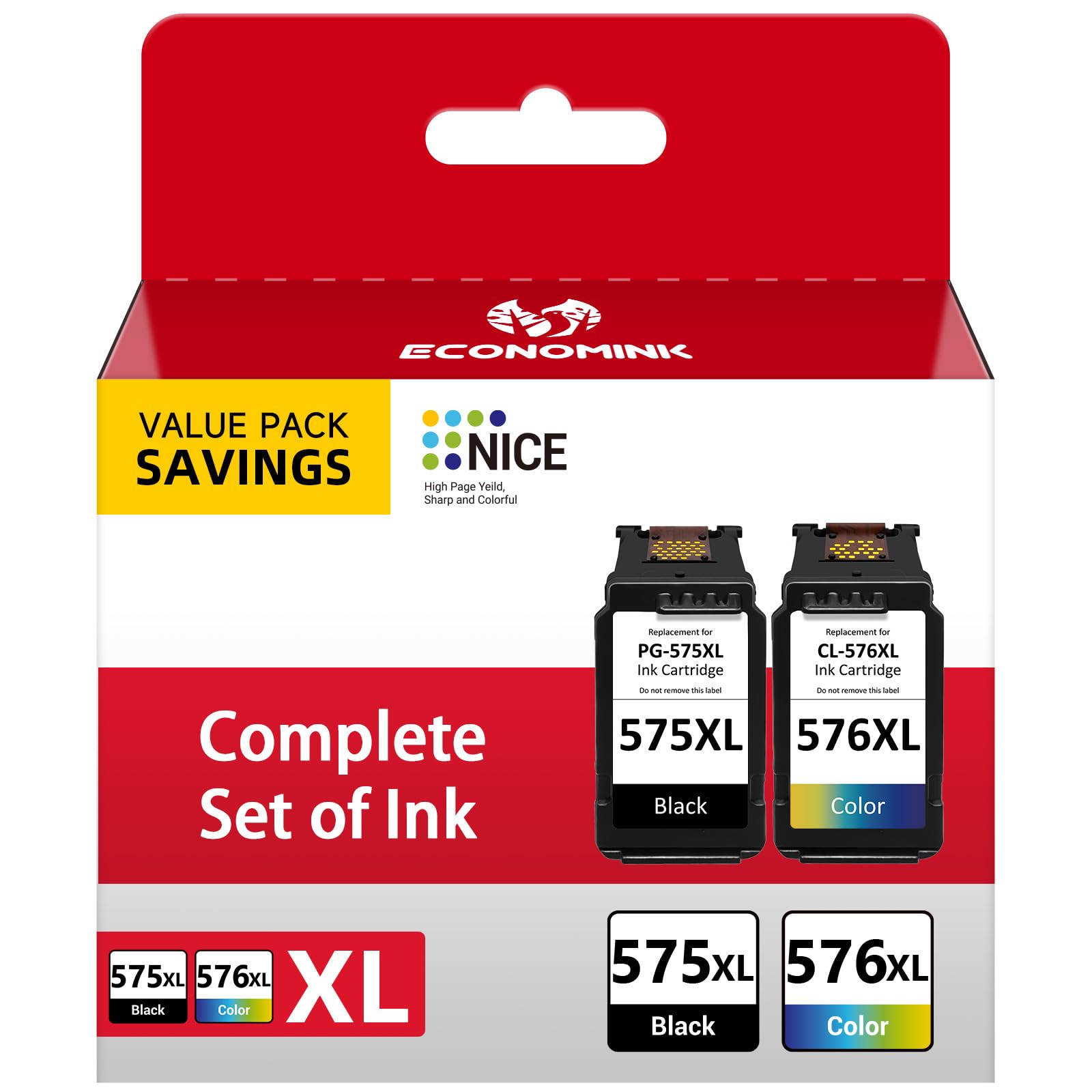 PG-575XL CL-576XL 575 576 Patronen Kompatible für Canon Druckerpatronen 575 576, 575XL 576XL Multipack Kompatible für Canon Pixma TS3550i Patronen TS3550i TS3551i TR4750i TR4751i (1 Schwarz,1 Farbe)