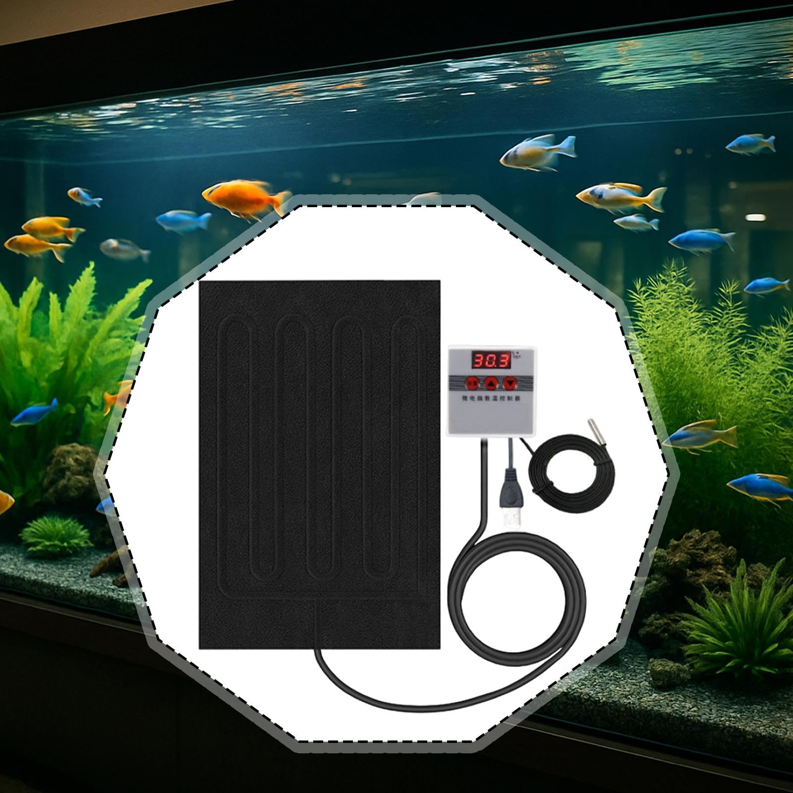 Almohadilla Calefactora para Reptiles, Manta Calefactora para Terrarios, Cojín Calefactor Portátil USB para Incubadoras, Loros Y Ranas, 15 cm x 20 cm