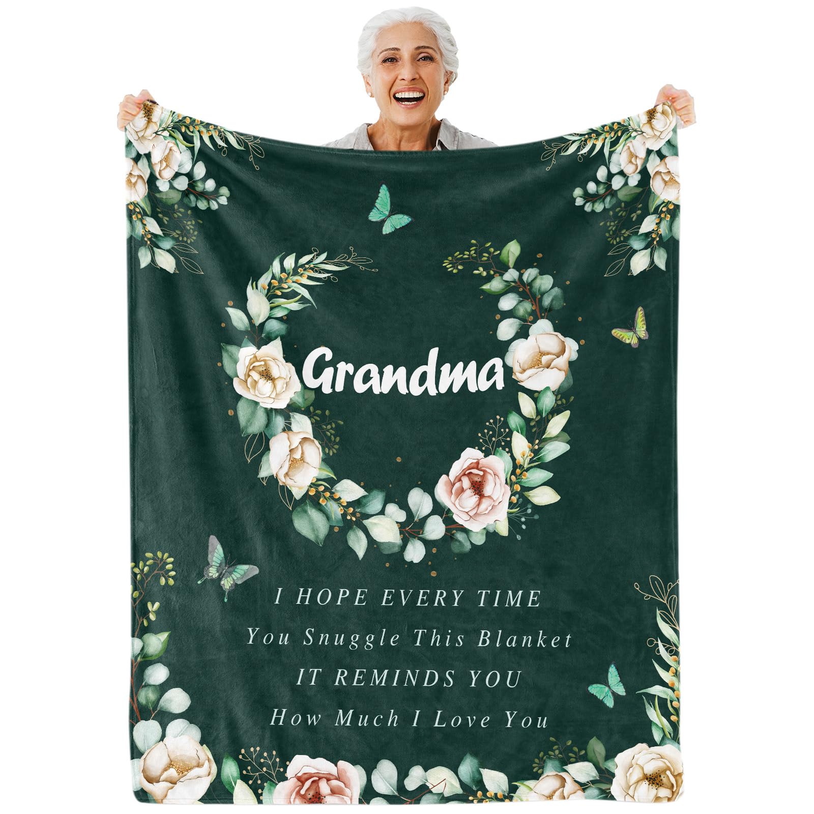 Gifts for Grandma Best Grandma Gifts Blanket To My Grandma Fleece Flannel Throw Blankets from Grandchildren Soft Best Grandmother Ever Gifts for Nana Women Birthday Mothers Day Retirement 130x152 cm
