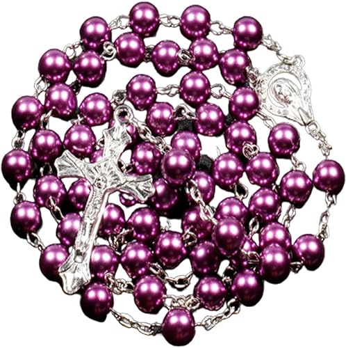SZQCZB Collar católico con cuentas de rosario, regalos de primera comunión, católico