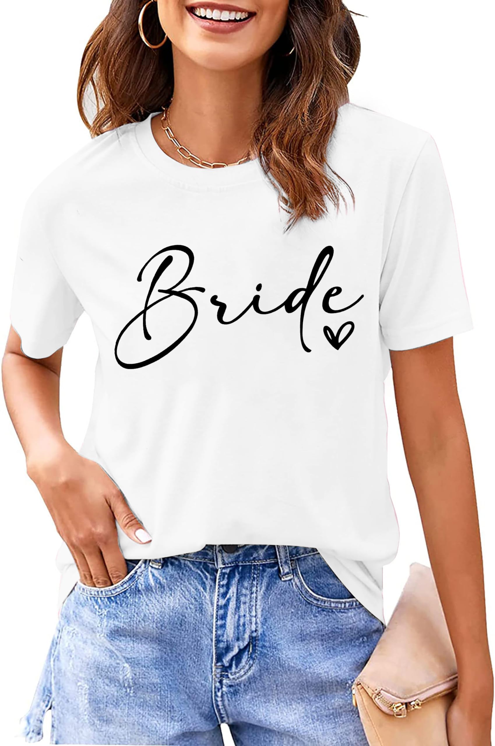 hohololoTeam Bride Shirts Hen Party T Shirts for Women Bridal Party Shirt Bridesmaid Tee Shirt