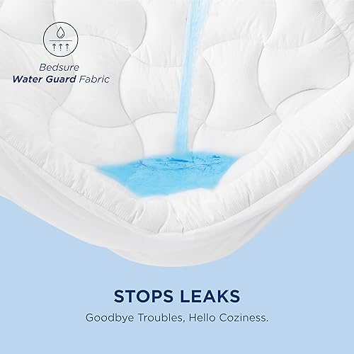 Miniatura 4 de Bedsure Protector de colchón impermeable de tamaño matrimonial, cubrecolchón suave y acolchado, protector de colchón ajustado grueso con bolsillo
