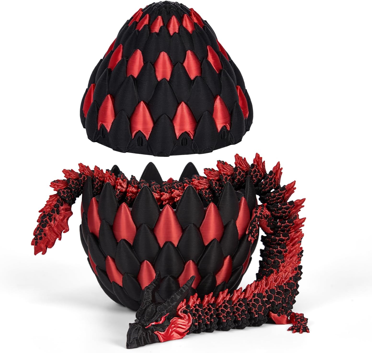 TBOLINE 3D Printed Dragon Eggs with Articulated Dragon Inside,Easter Dragons Egg,Easter Gifts Kids,Office Desk Decor,DND Gifts,Desk Toys for Kids Adult (Fire Dragon)