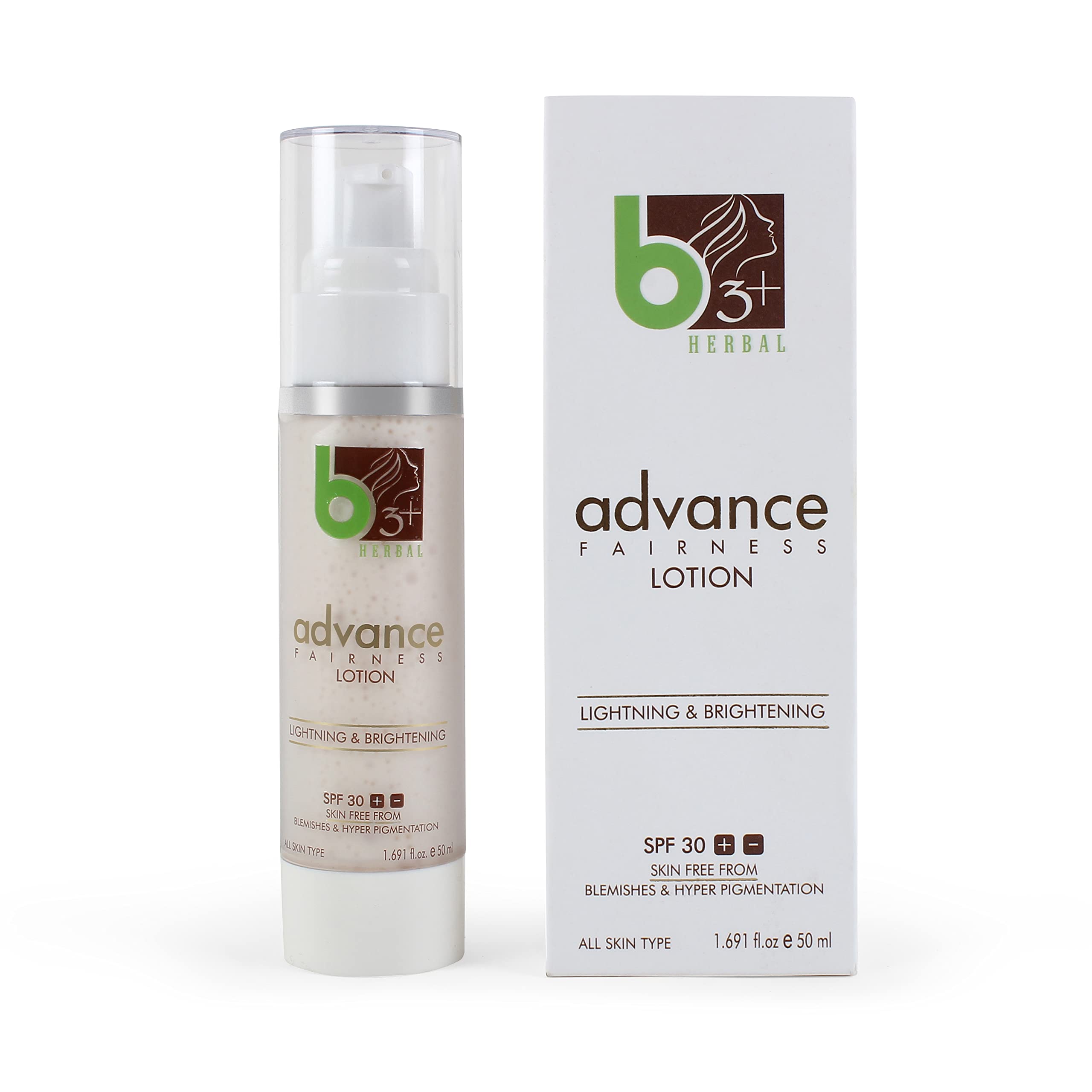 Advance Lotion with SPF 30+ – Lightening & Brightening Daily Lotion – Perfect Makeup Base – Sun Protection & Skin Radiance – For All Skin Types – 50ml