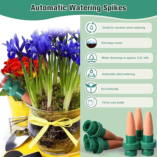 Miniatura 4 de Adaptador de botella con picos de riego automático, picos de riego automático de plantas de terracota, picos de riego automático para usar con
