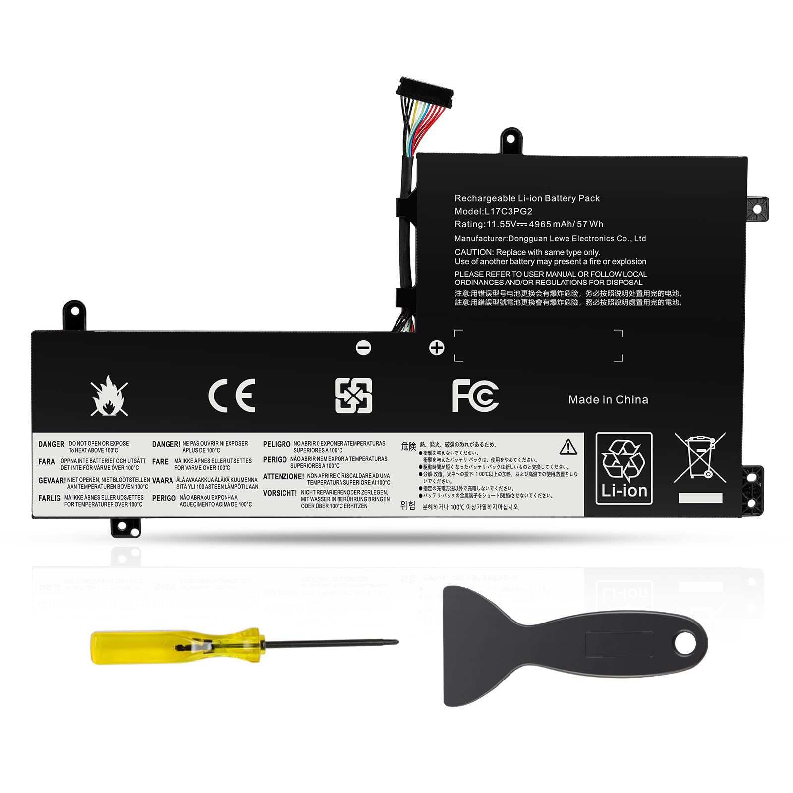 ASUNCELL 11.55V/57Wh L17C3PG2 Batterie d'ordinateur Portable pour Lenovo Legion Y530-15ICH Y540-15IRH Y545-PG0 Y730-15ICH Y740-15IRH Y740-15ICHG Y7000P Series, L17M3PG2 L17C3PG2