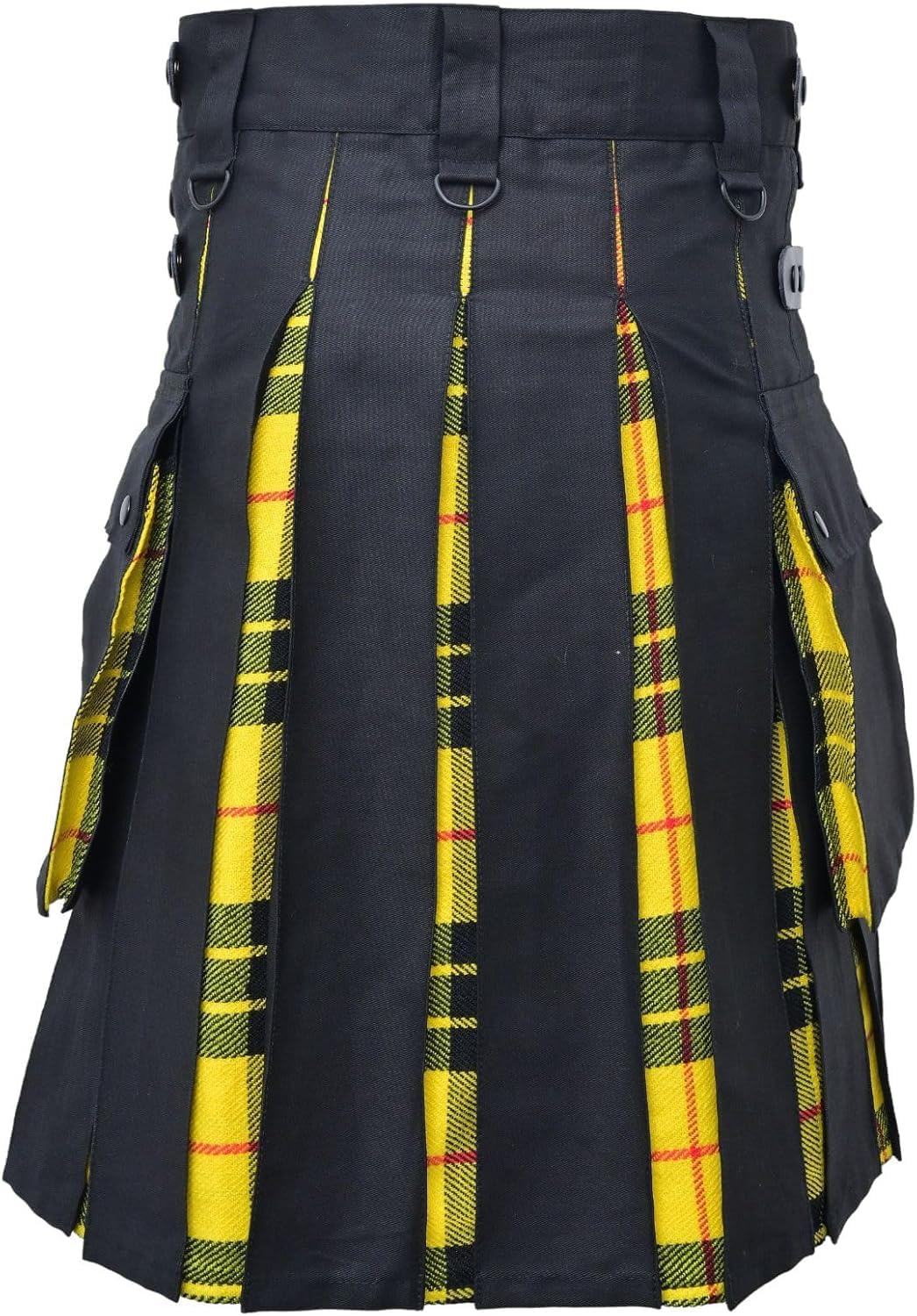 Kilts di utilità Moderna - Kilts di utilità più di Dimensione Scozzese Ibrido Nero Cotone & Lana acrilica Tartan Kilts di utilità