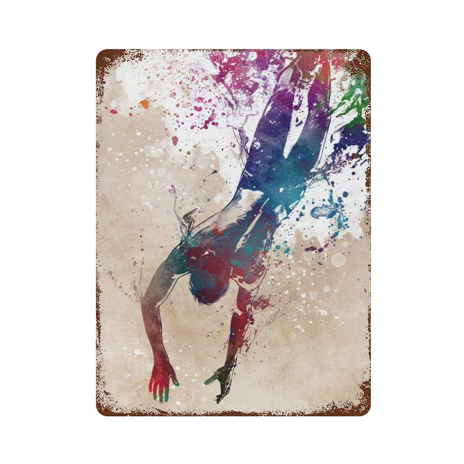 Garage Style Swimmer Sport Art Weathered Tin Sign 15.7"x11.8", Classic Wall Plaque for Bar And Workshop
