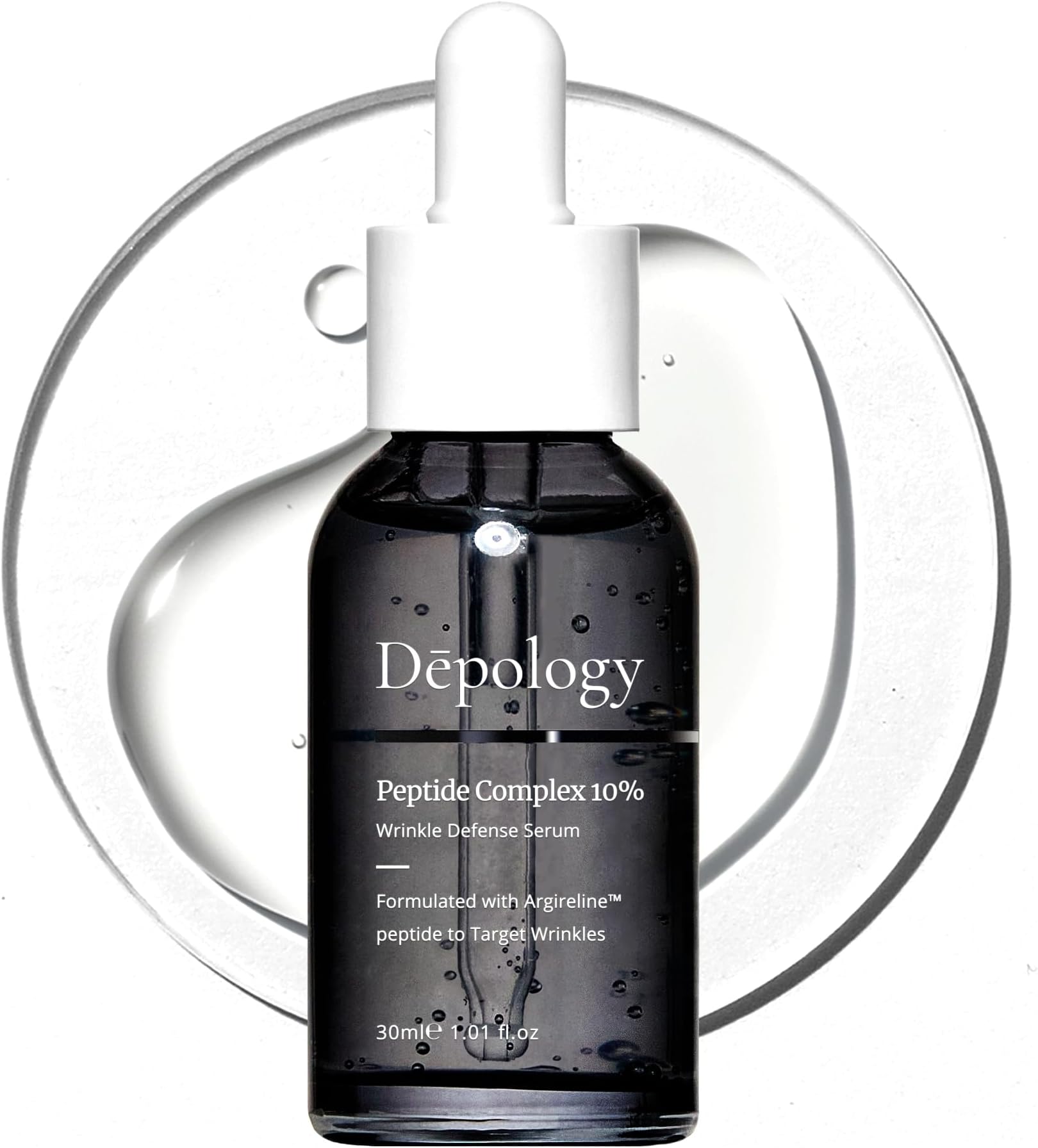 depology Peptide Complex 10% Wrinkle Defense | Argireline™ Peptide Serum | Hydrating Face Serum Targets Dynamic Wrinkles | Vitamin C & Hyaluronic Acid Serum 1.01 fl oz