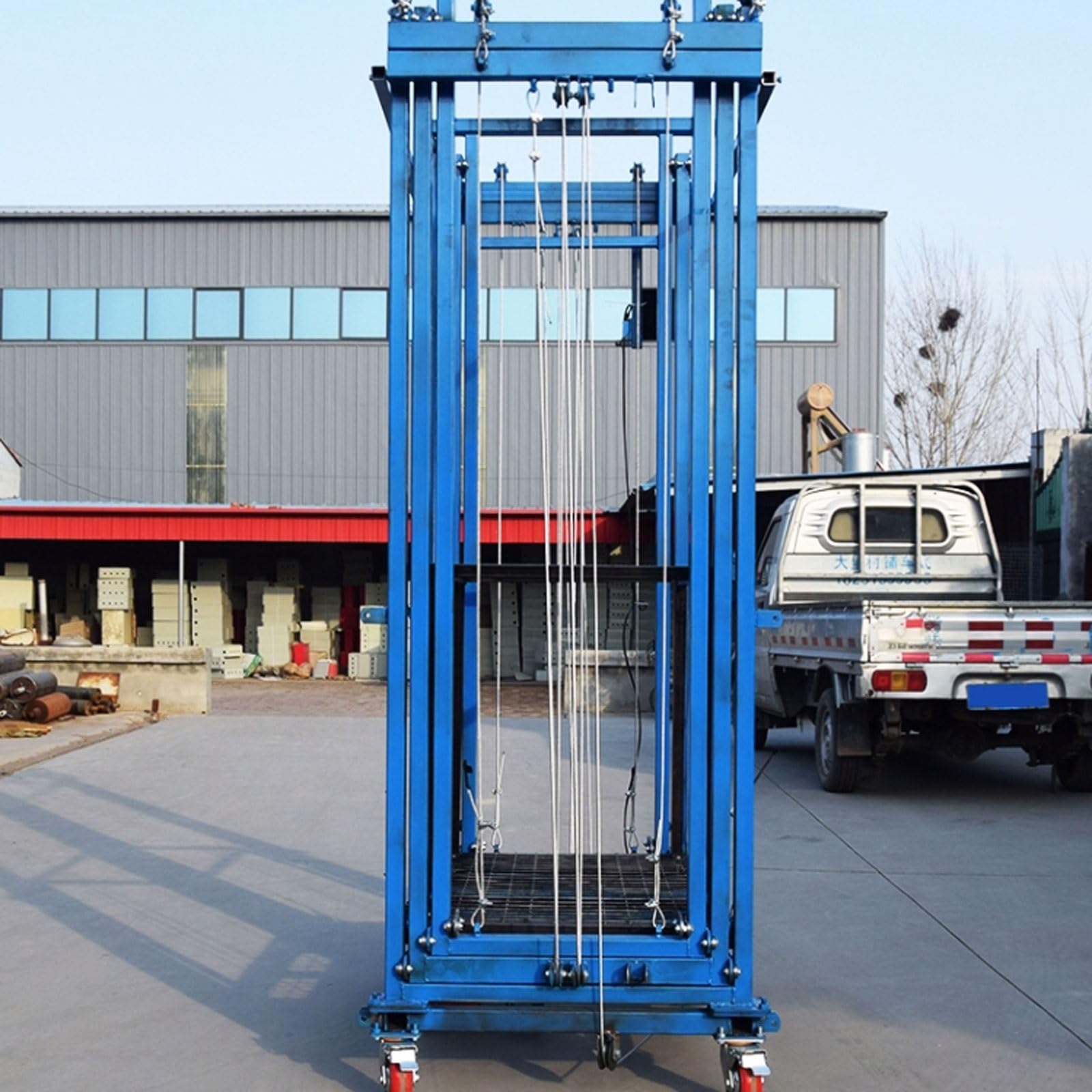 Ponteggio elettrico Piattaforma elevatrice mobile, piattaforma di lavoro pieghevole for cantieri edili, con ruote girevoli(3M)