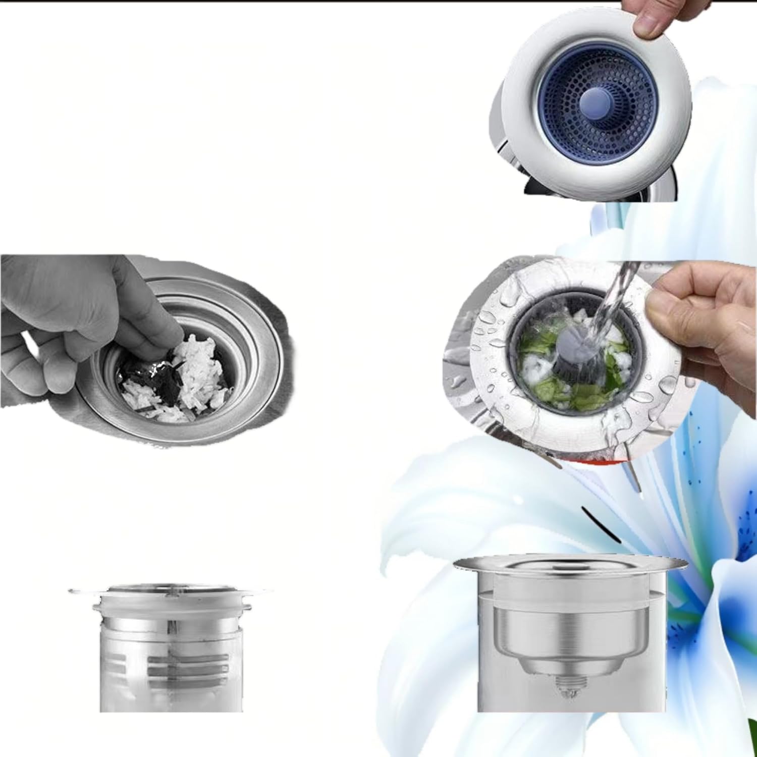 Kitchen Cooking Set Kitchen Cookware Set 洗菜盆漏水塞水槽下水器塞子配件弹跳芯过滤网神器