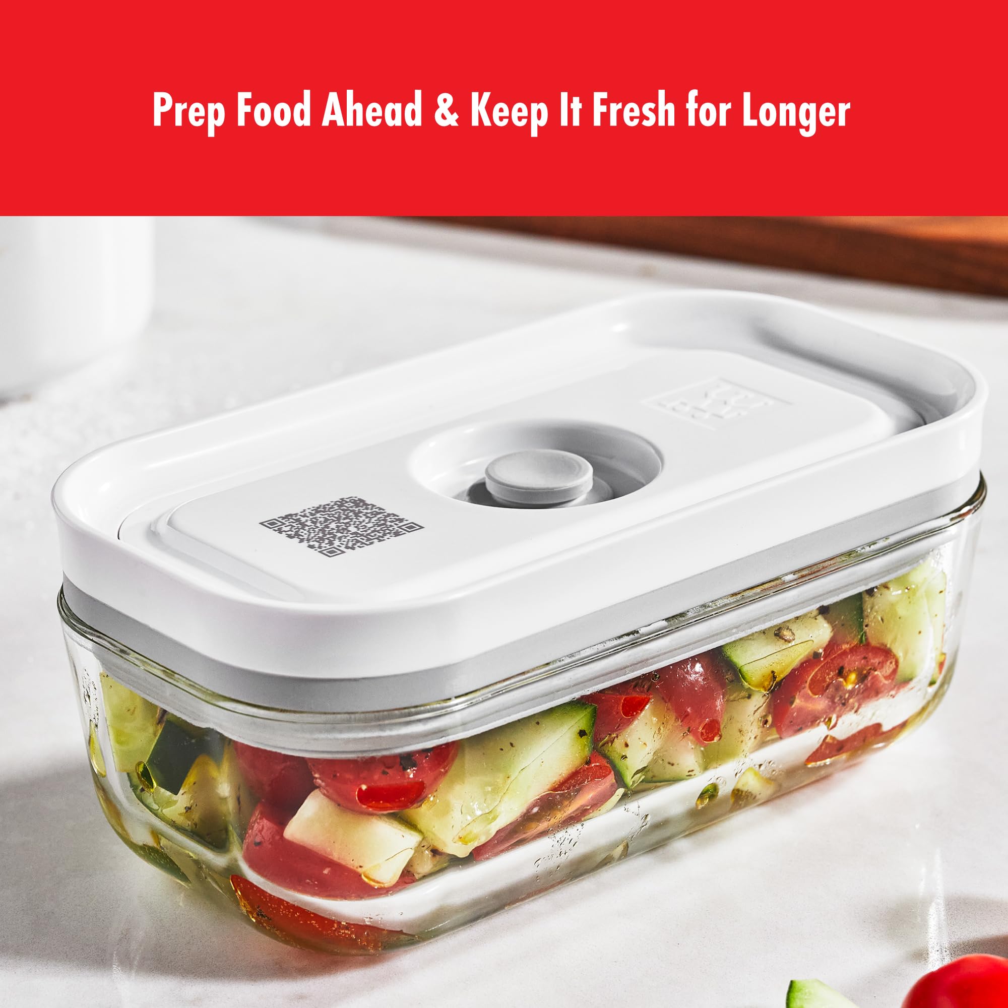 ZWILLING Fresh & Save - Recipientes de vidrio para almacenamiento de alimentos, 3 unidades, recipientes pequeños y grandes