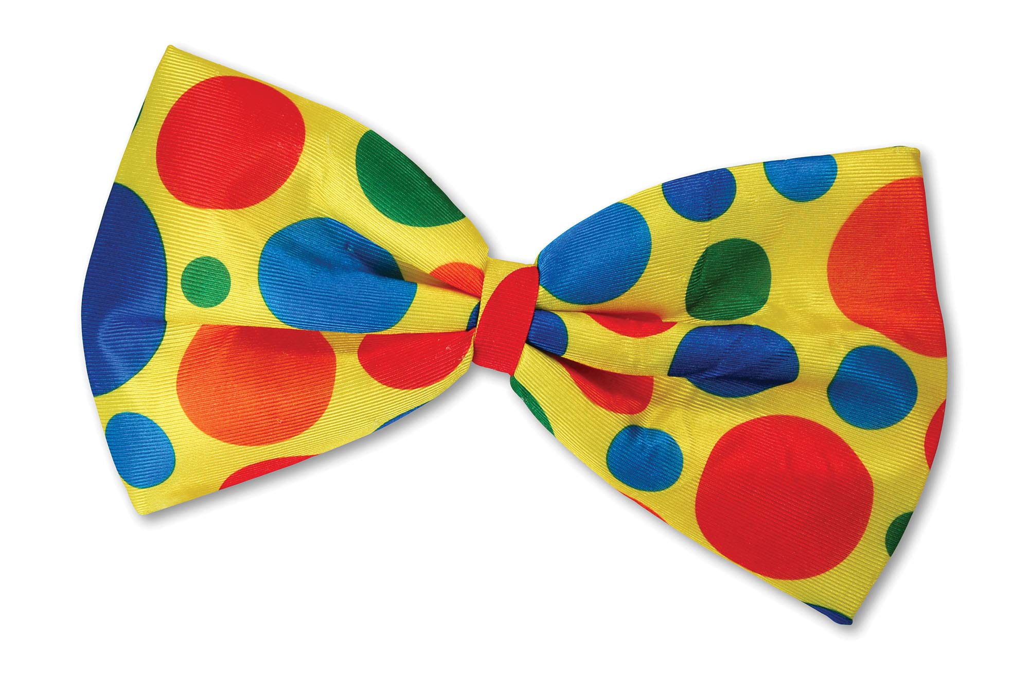 SHATCHI Clown Jumbo Bow Tie, Unisex-Adult, One Size Fancy Dress Accessories Circus , Yellow Polka Dots
