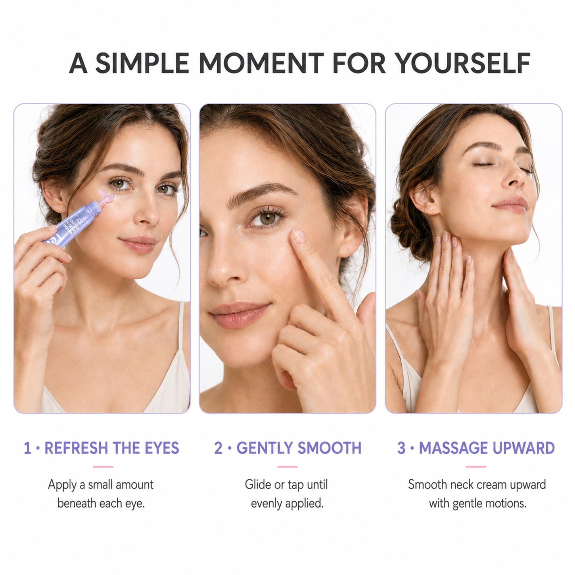 Eye Gel & Neck Cream Set, Firming Neck Moisturizer and Under Eye Gel for Puffiness, Fine Lines, Hydrating Skin Care Set for Women & Men