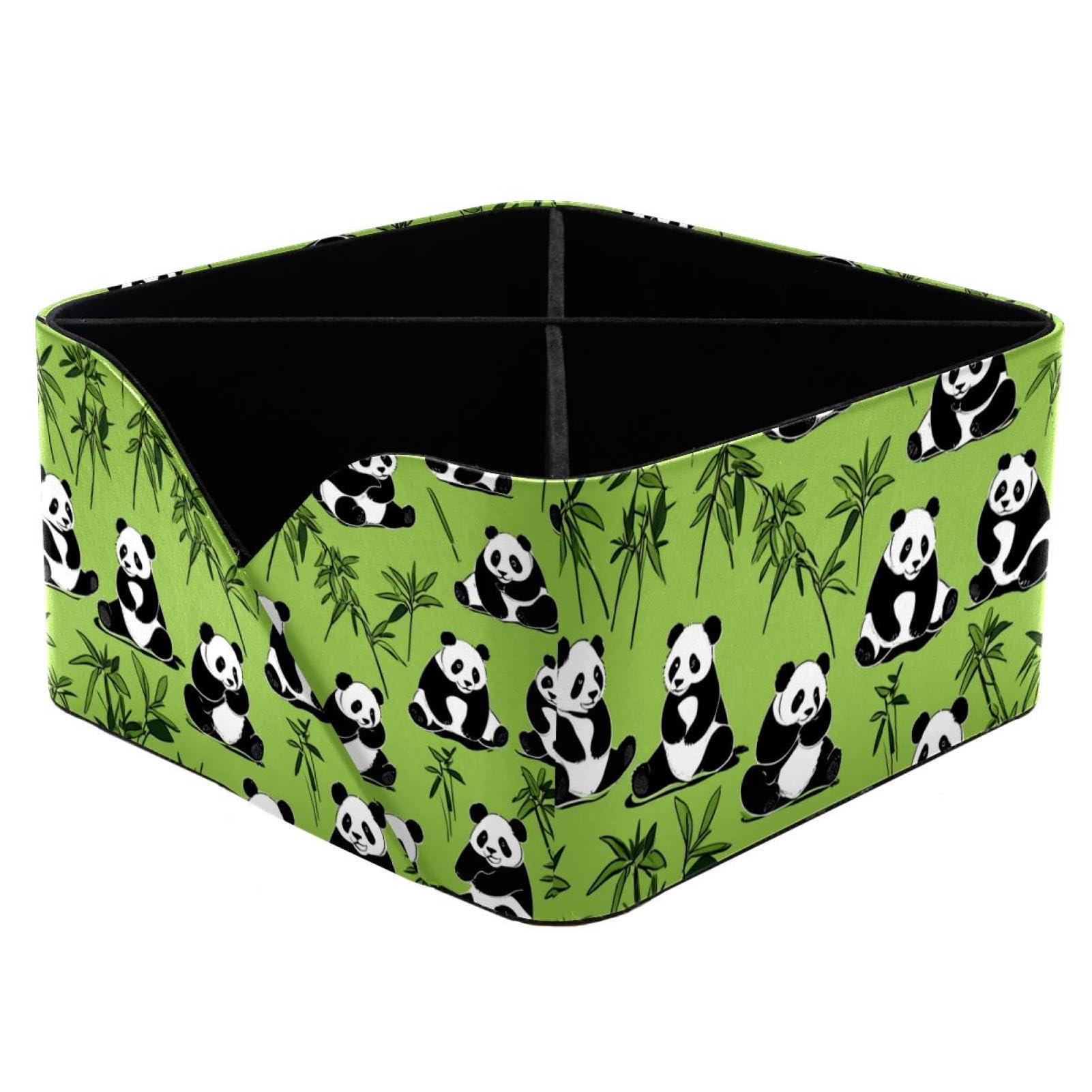 Panda mignon sur vert pot à crayons et cosmétiques pour bureau