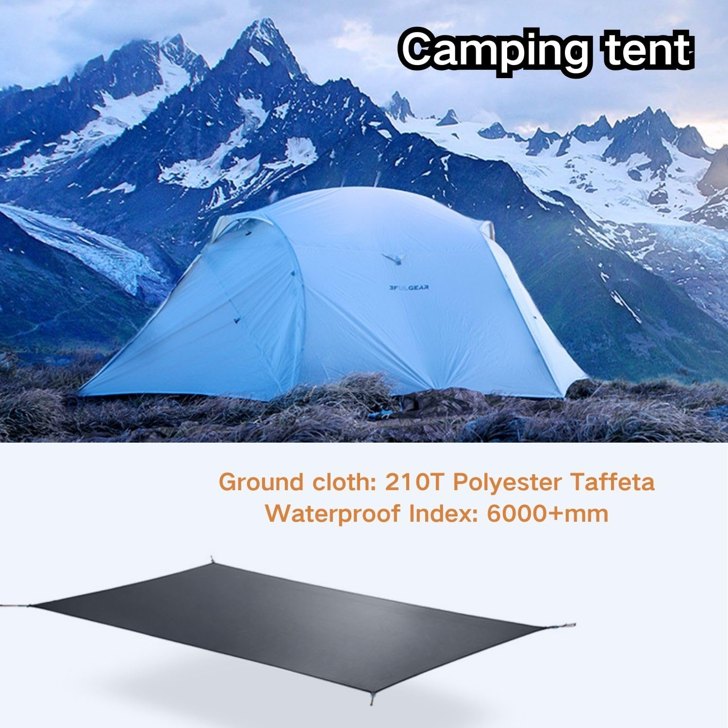 3F UL GEAR 3/4 Personen Campingzelt, wasserdichtes Zelt für 3/4 Jahreszeiten, einfach aufzubauen, Wandern, Rucksackreisen, Zelt, Unterschlupf, inklusive Bodentuch