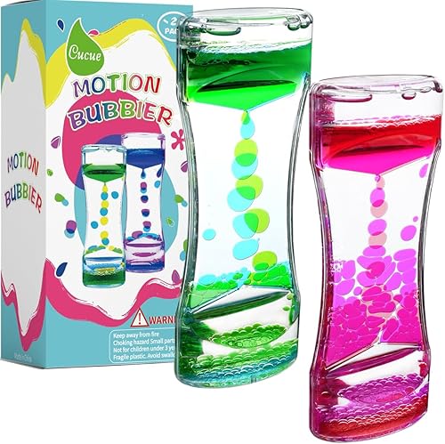 Temporizador de burbujas de movimiento líquido, colorido reloj de arena líquido, juguetes sensoriales con gotas flotantes para calmar, relajarse y