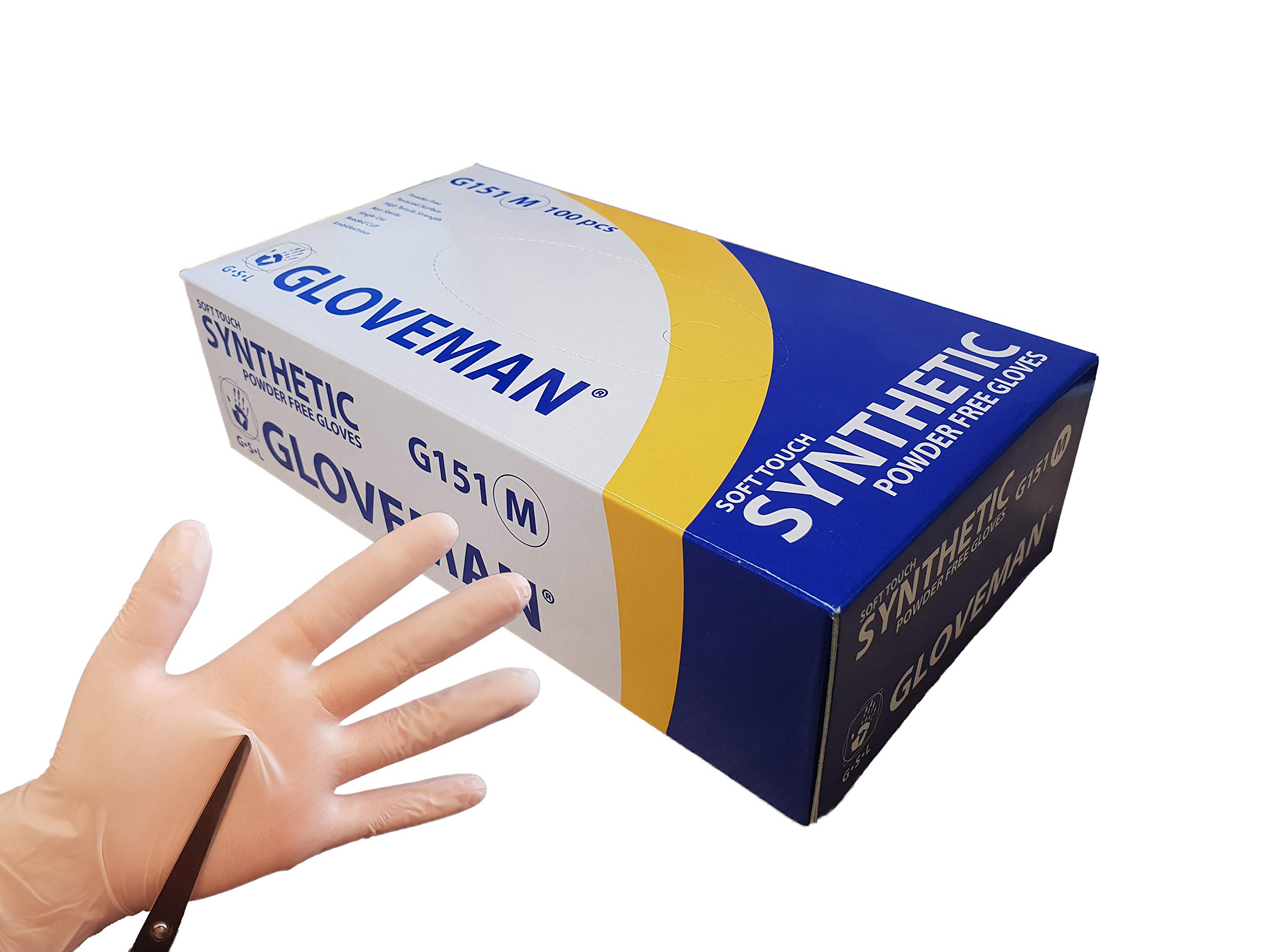 Soft Touch - Guantes desechables sintéticos sin polvo (caja de 100 unidades) (pequeños)