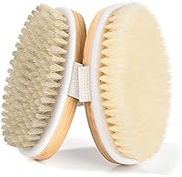 Tskcos 2-Pack Natural Soft Bristle Dry Brushing Body Brush - Exfoliating Shower Scrubber for Lymphatic Drainage, Circulation & Glowing Skin