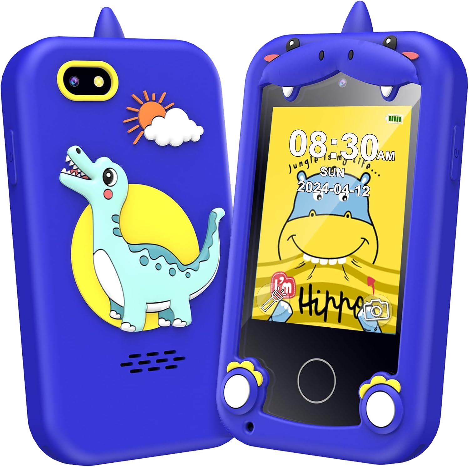 Kids Phone for Boys, Toys for 3-10 Year Old Boys Girls Christmas Birthday Gifts for Kids, Touchscreen Toddler Smartphone Learning Toys, Kids Toys Play Cell Phones with Camera, Games, Music, 8GB Card Navy Blue