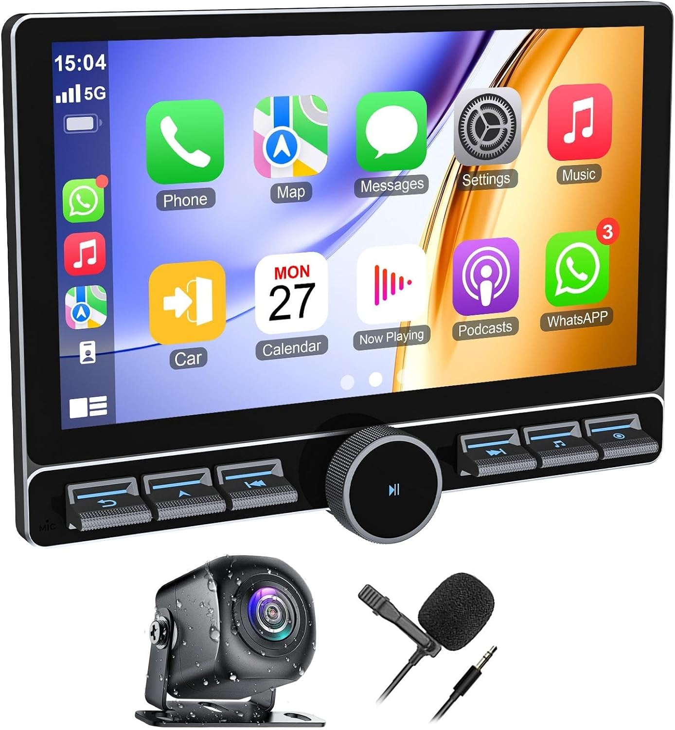 8 Core+128GB Car Radio Stereo for Dodge Ram 1500 2500 3500 2009-2012&Jeep Wrangler JK 2007-2018,Androd 15 HeadUnit Support Wireless Carplay/Android Auto/Bluetooth/WiFi/GPS/Backup Camera/FM/SWC