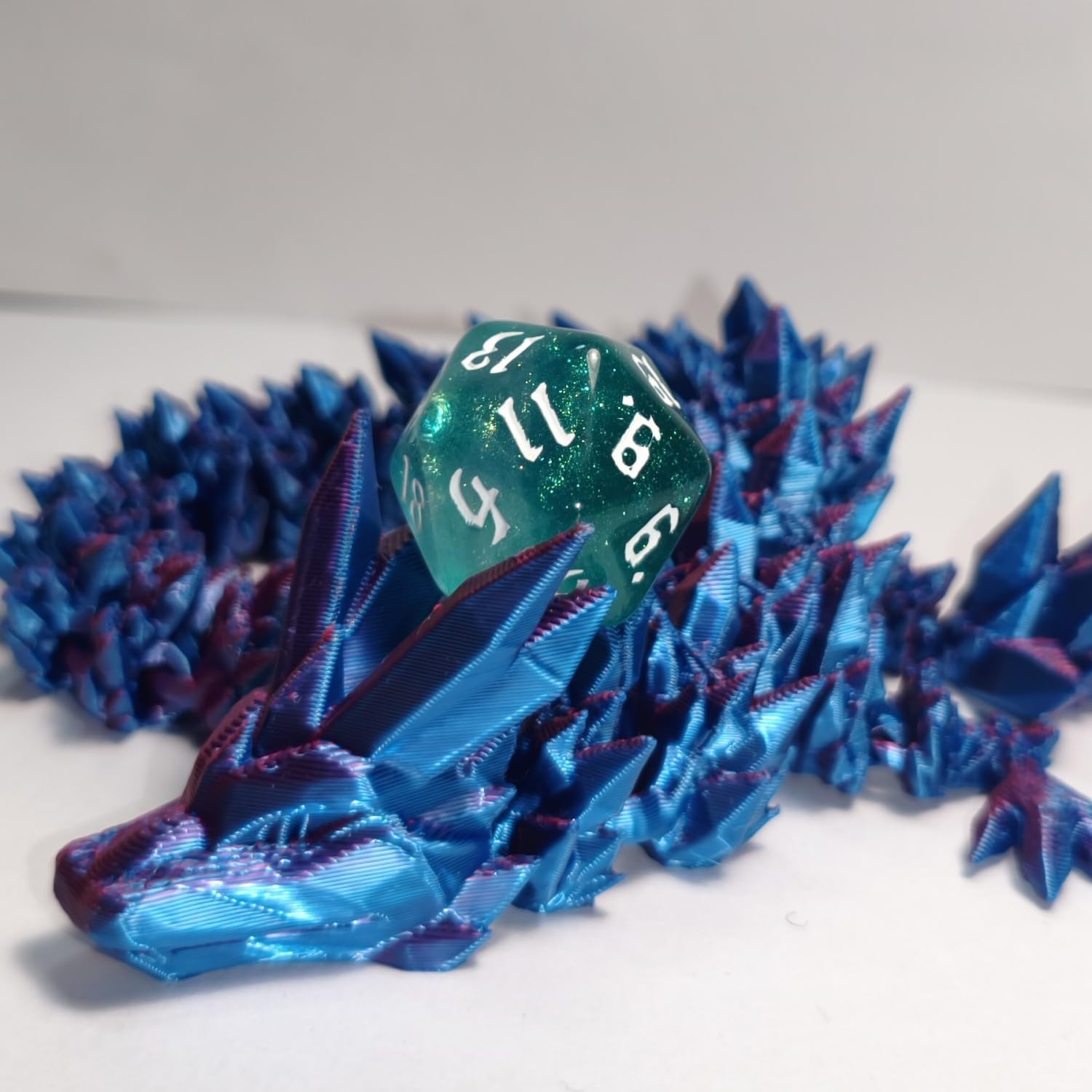 Dzxin DND Game D20 zestaw kości do gry, 10 szt., wielościenne kości D20, 20 mm, akrylowe, 20-stronne kości do gier RPG, MTG, DND, gry stołowe, zielone