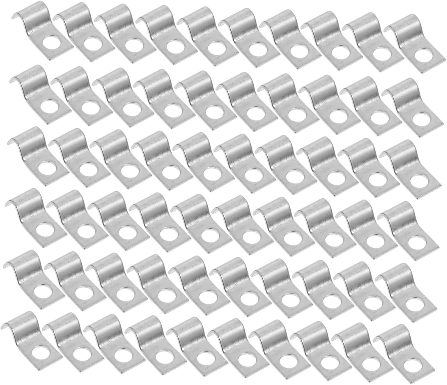 Tofficu 100pcs Iron Galvanized Pipe Strap Clips for Water Pipe Fixing Wall Cable Hooks Outdoor Electric Wire Management