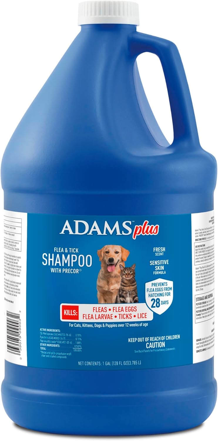 Adams Plus Flea &amp; Tick Shampoo with Precor, 1-gallon