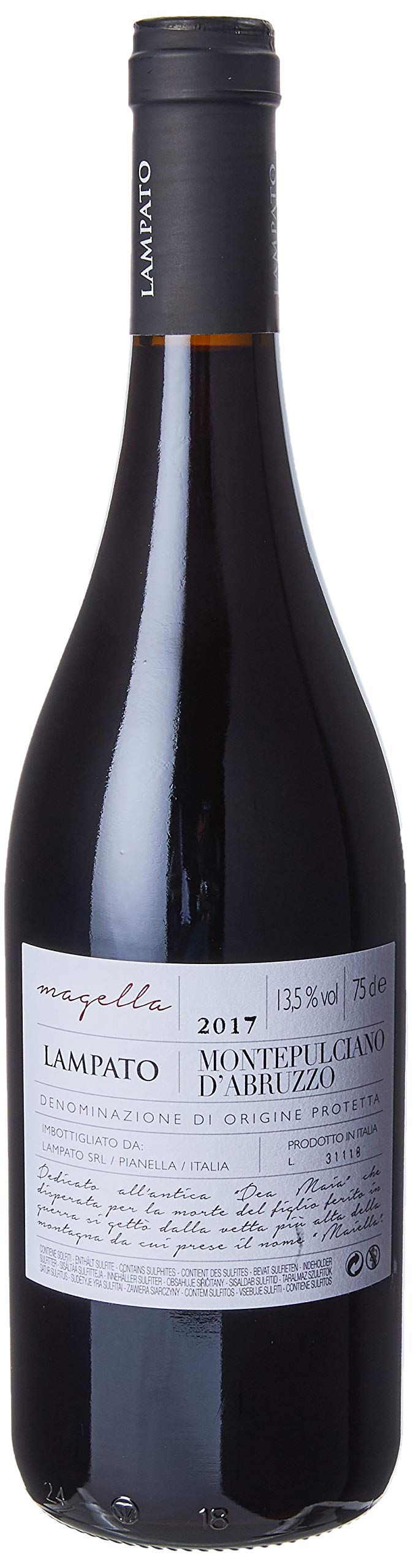 Vino Rosso Montepulciano d'Abruzzo D.O.C. Cantine"LAMPATO" Colline Pescaresi - Italy - Box da 6 Bottiglie da 0,75 lt.