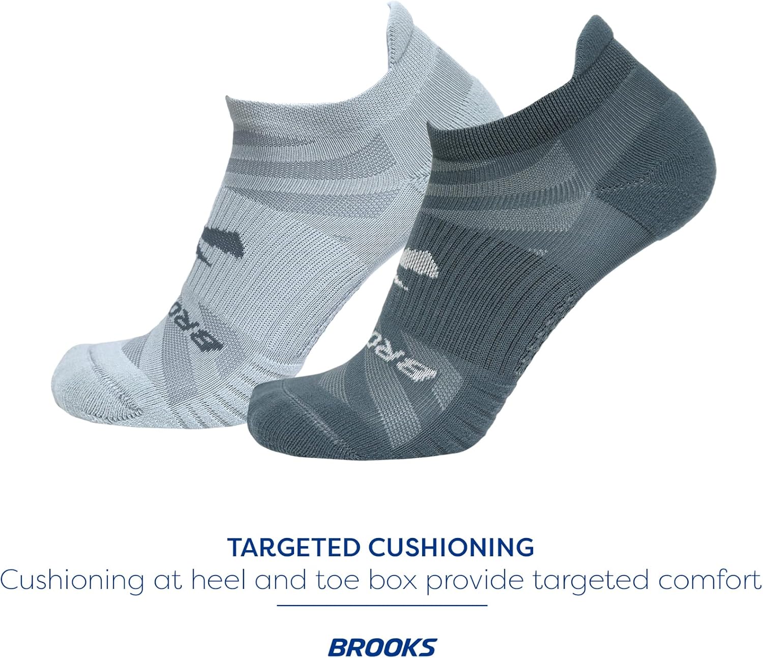 Brooks Ghost Lite No Show Socks I Performance Running, Comfort Fit with Arch Support for Men & Women (2-Pack Set)