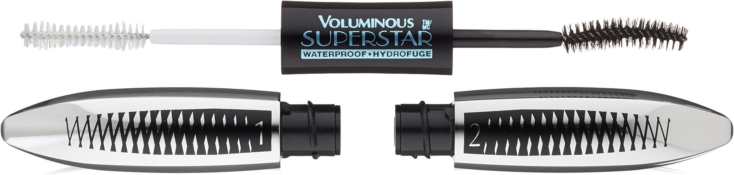 Cosmetics Voluminous Superstar Waterproof Mascara, Blackest Black, 0.4 Fluid Ounce