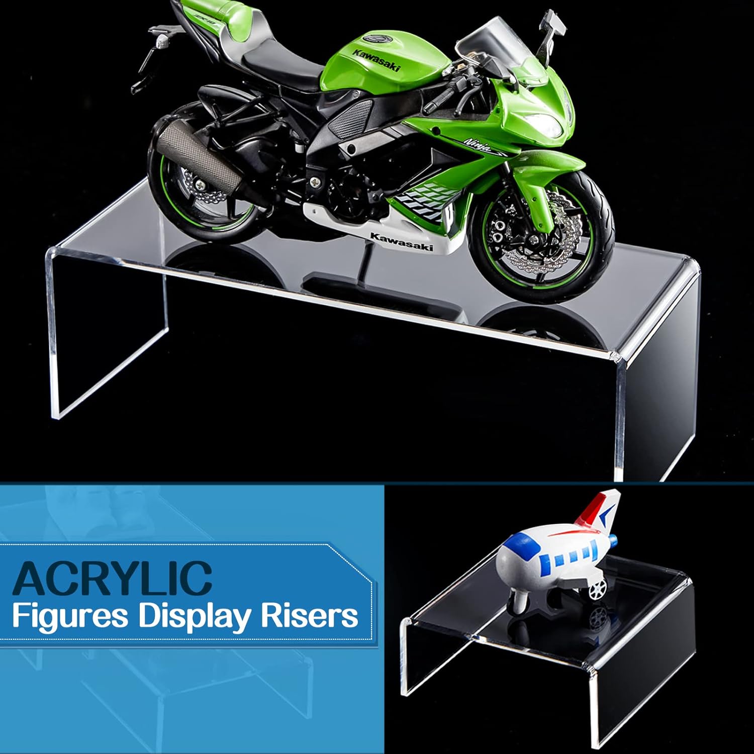 Sintuff 36 Pcs Acrylic Risers Large and Medium Acrylic Risers for Display Clear Display Stands Collectibles Stand Shelf for Show Figures Cupcake Jewelry