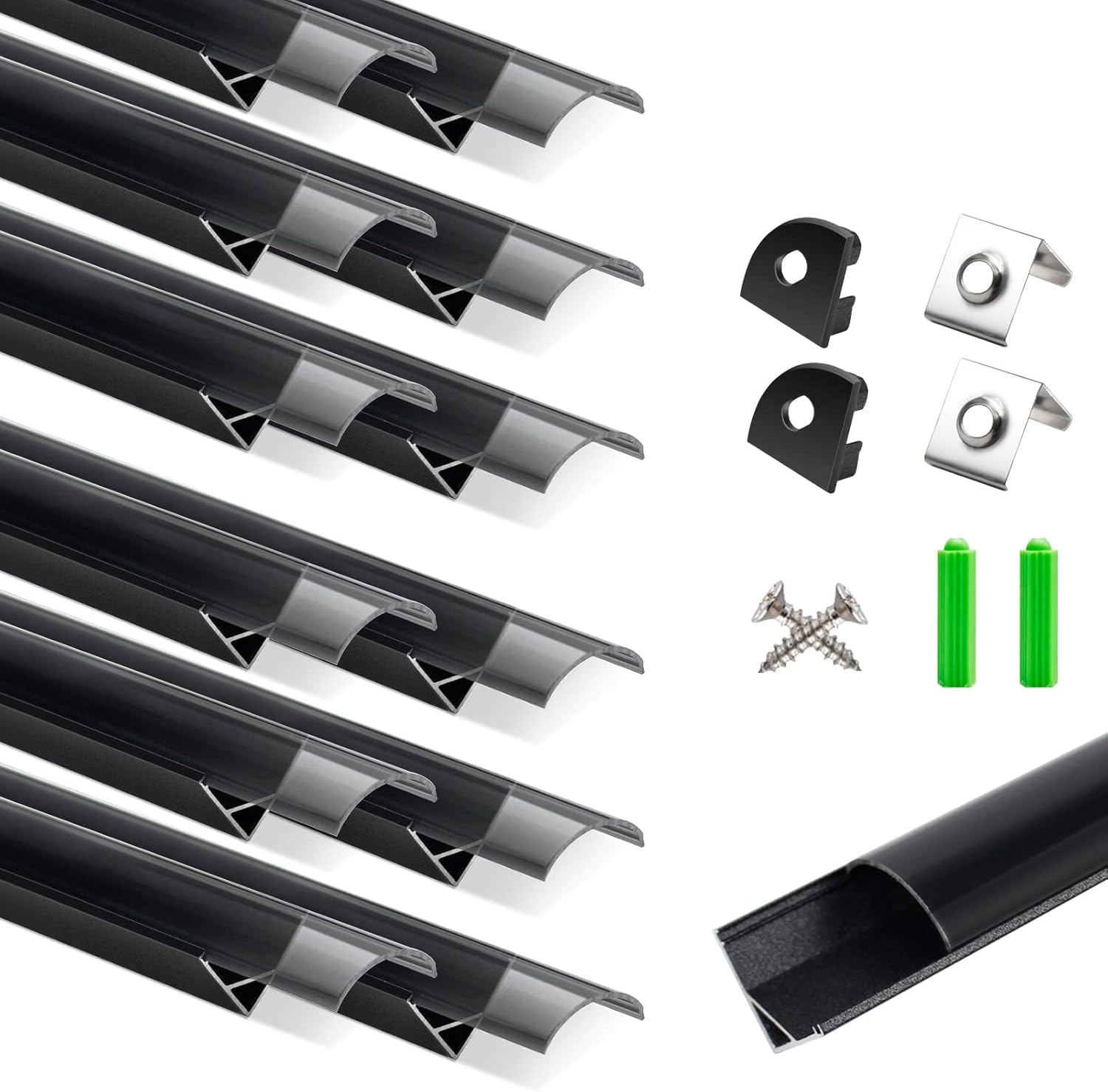 LightingWill LED Profil 12 × 1m, V-Form Aluminium Profil in