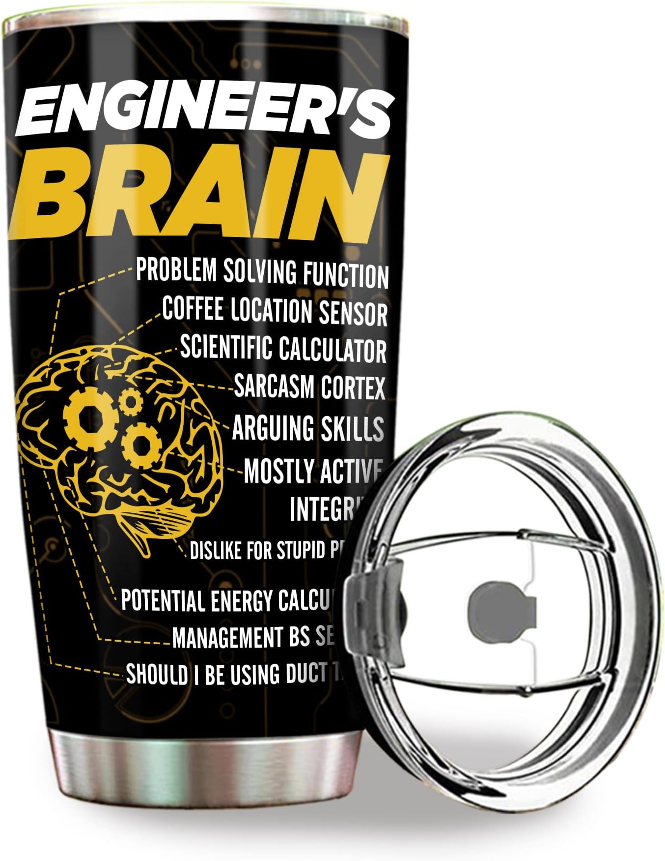 Engineer Tumbler Engineering Gifts, Engineer Week Gift For Men Women Coworker Staff Boss Student, Funny Engineer Coffee Cup Stainless Steel 20oz Straw and Lid (TBE01)