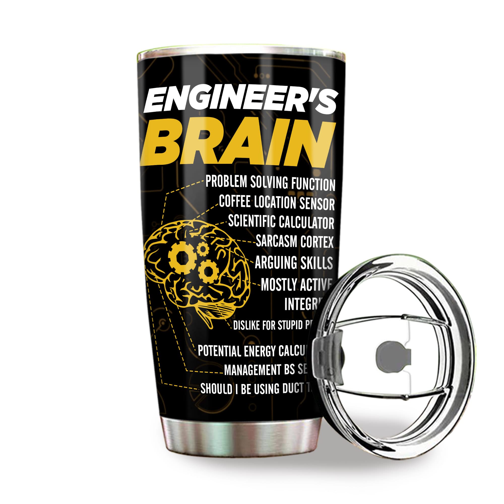 Engineer Tumbler Engineering Gifts, Engineer Week Gift For Men Women Coworker Staff Boss Student, Funny Engineer Coffee Cup Stainless Steel 20oz Straw and Lid (TBE01)