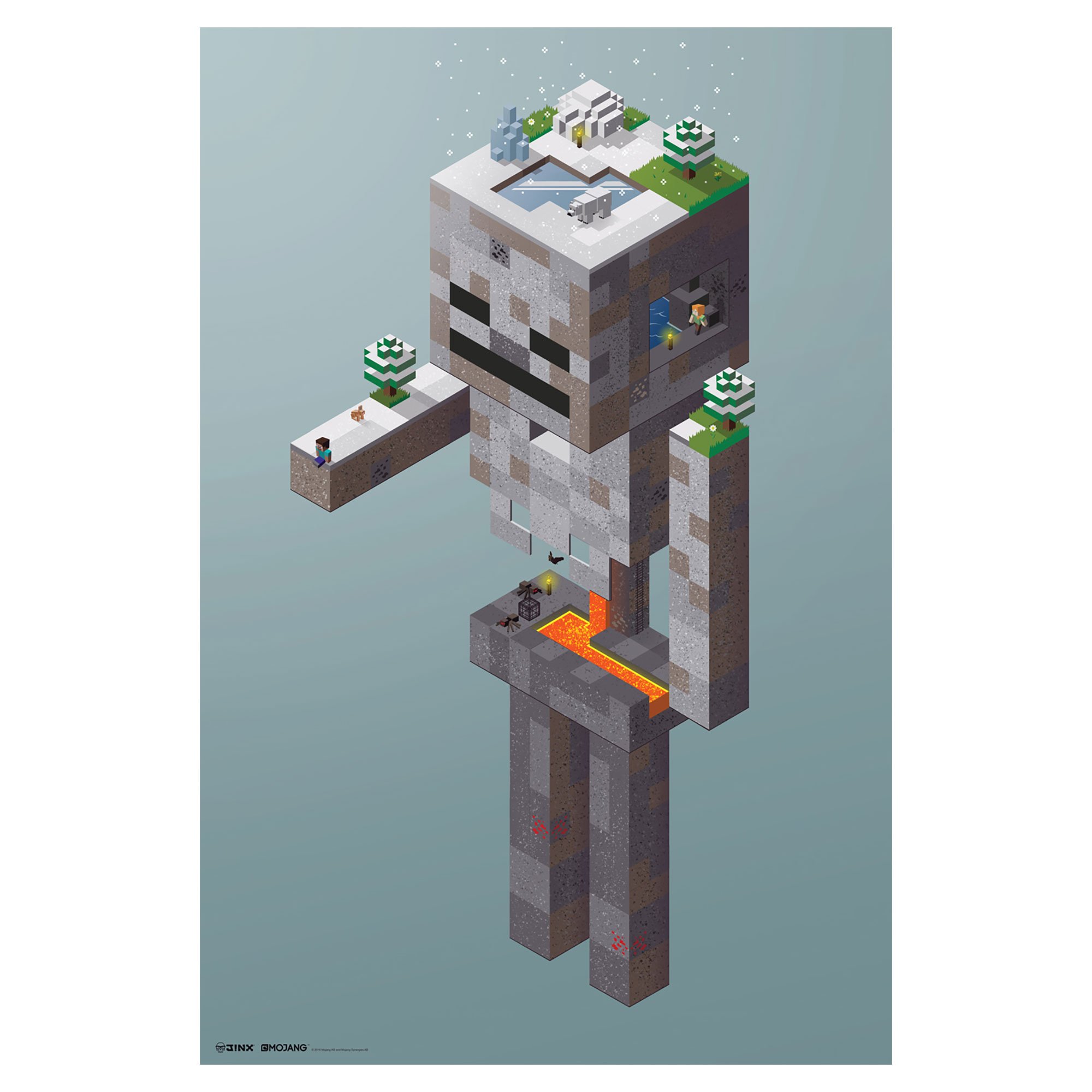 JINX Minecraft Skeleton Tundra Wall Poster, 22.375" x 34"