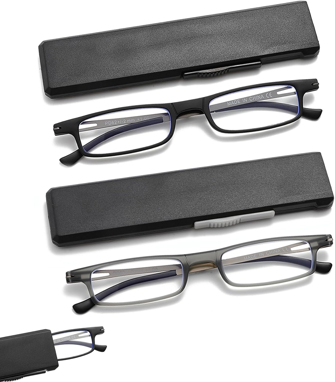 Ultra thin Folding Reading Glasses for Women Men Compact TR90 Blue Light Blocking R...