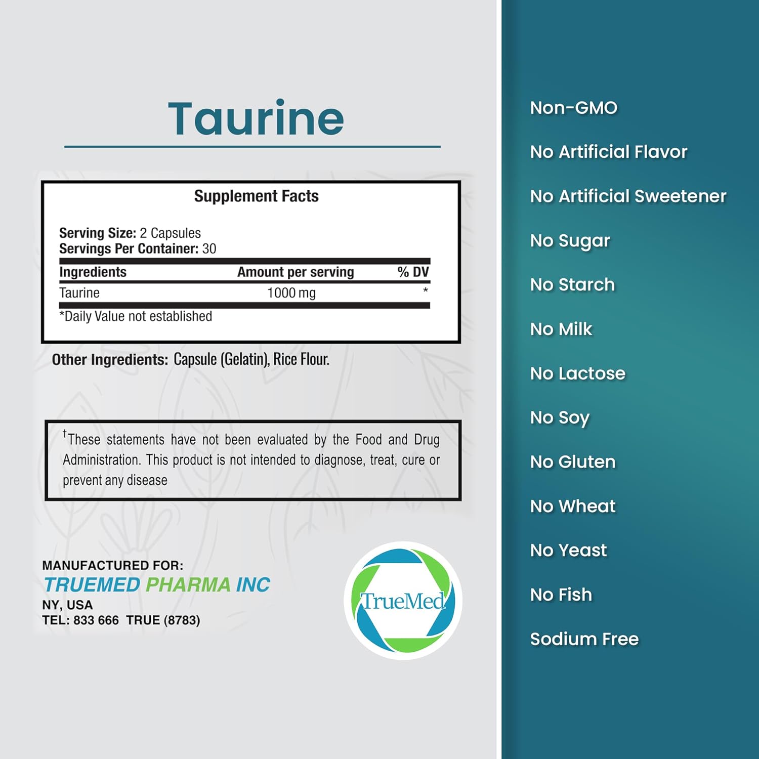 Taurine 1000mg with Magnesium Glycinate & Alpha Lipoic Acid – Supports Natural Energy, Focus & Wellness – Caffeine-Free, Non-Stimulant, Antioxidant Support – 60 Capsules, Made in USA