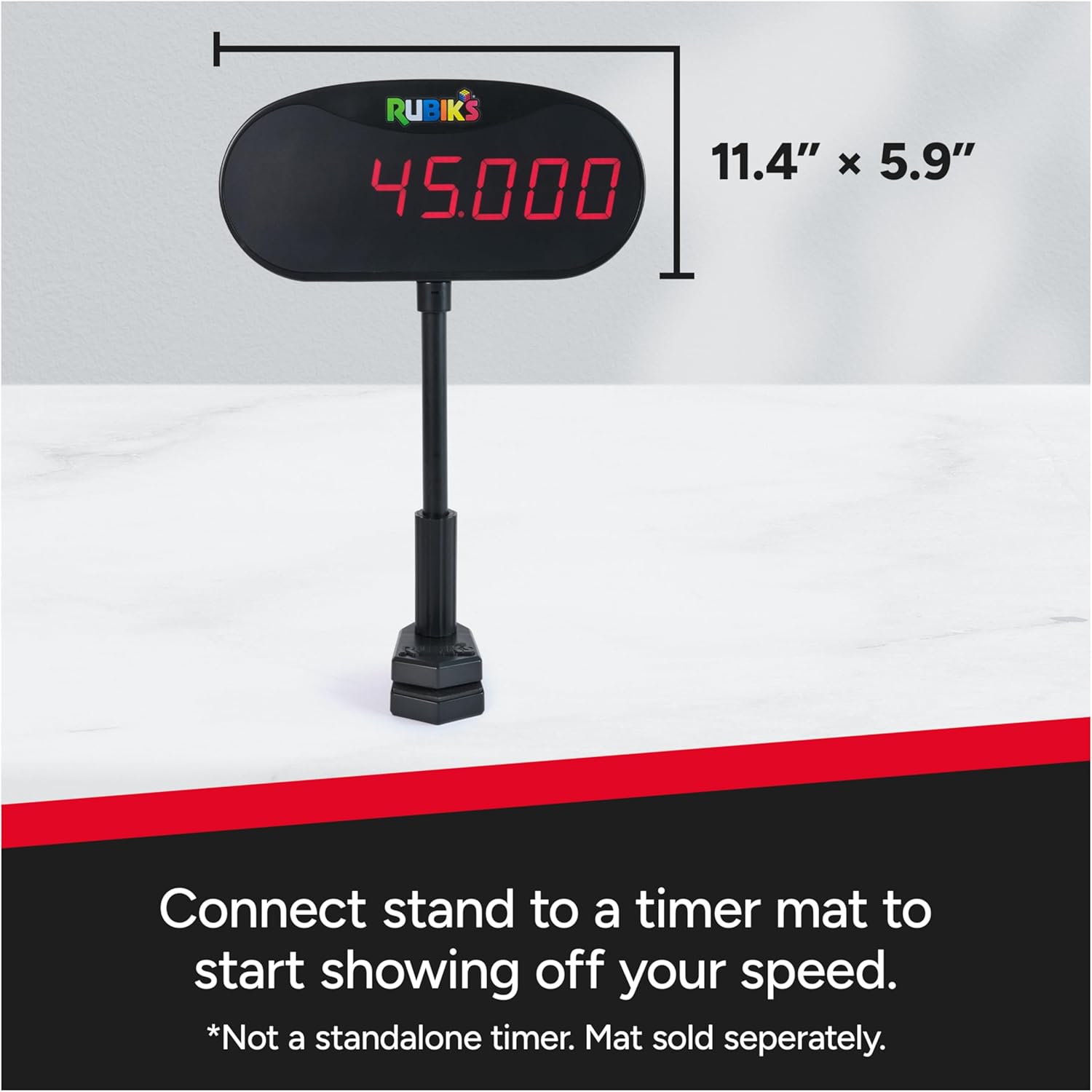 Rubik’s Cube, Timer Stand, Clear Display Device for WCA Speedcubers, Track Your Time to Solve Brain Teaser Puzzle for Adults, Problem-Solving Brain Teaser Fidget Toy for Kids, Ages 8 & Up