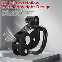 Vista 3 de Jaula de castidad masculina con cinturón elástico y candado invisible - 4 tamaños de anillo de bola, jaula de pene grande ultraligera para ajuste