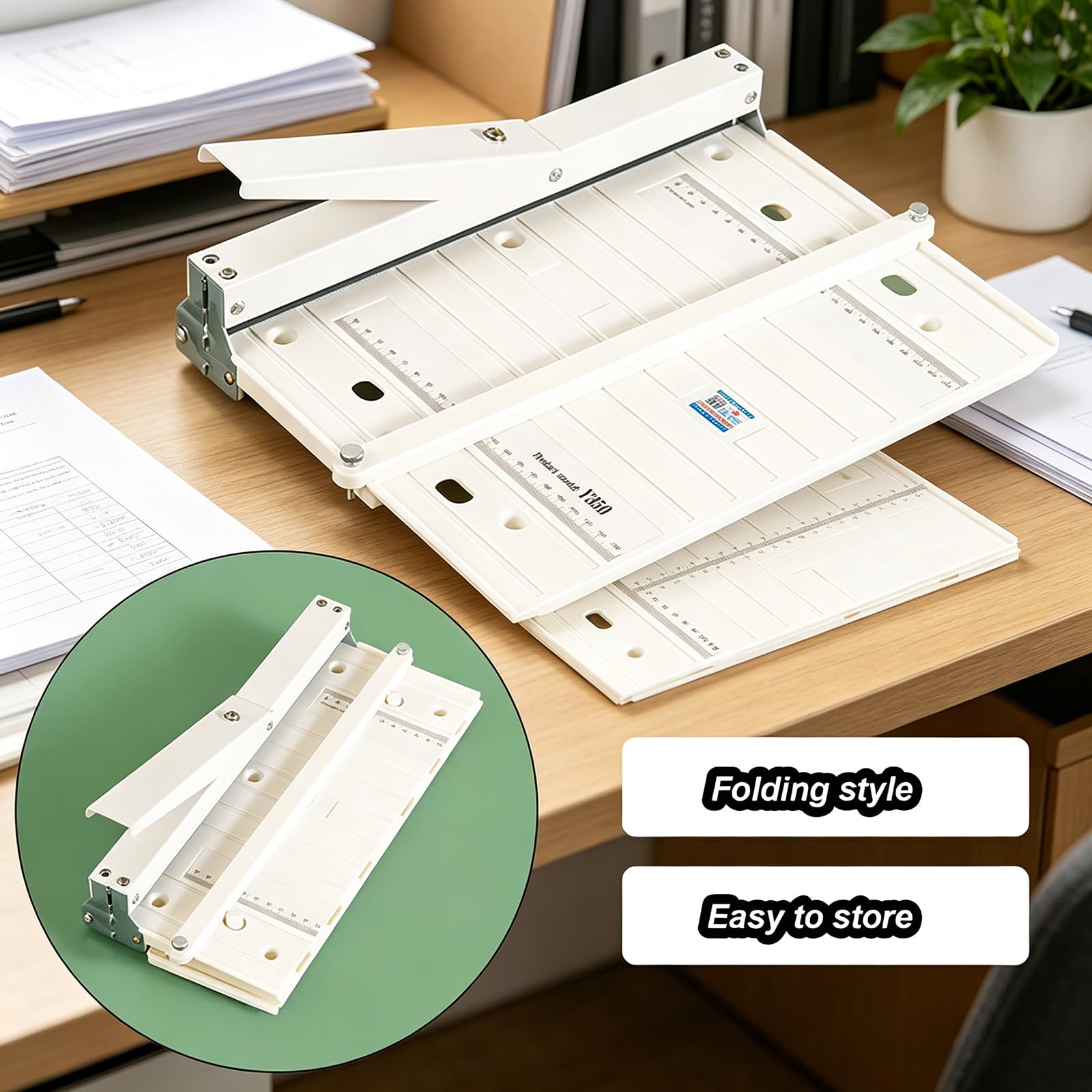 Precyzyjny kamień papierowy do dokumentów A4 A3, głębokość wgłębienia 0,8 mm, szerokość 35 cm, podajnik papieru o grubości do 5 mm, przejrzysta szyna do wizytówek i zaproszeń, prog
