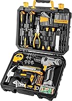 DEKOPRO 126-Piece Tool Kit with 8V Cordless Drill - Home Repair Set for DIY, Handyman, Men & Women