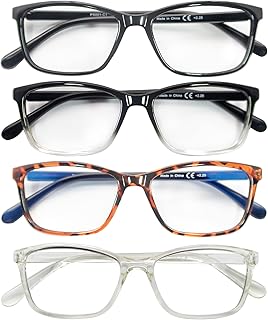 HEEYYOK Reading Glasses for Men Women,4 Pack +2.75 Readers - Classic Square Lightweight Frame with Comfortable Strong Hinge Glasses for Reading