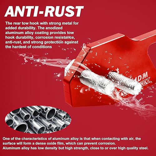 Miniatura 4 de Xotic Tech - Kit de gancho de remolque trasero de aluminio JDM estilo carreras, decoración de anillo de remolque, accesorios de automóvil, ajuste