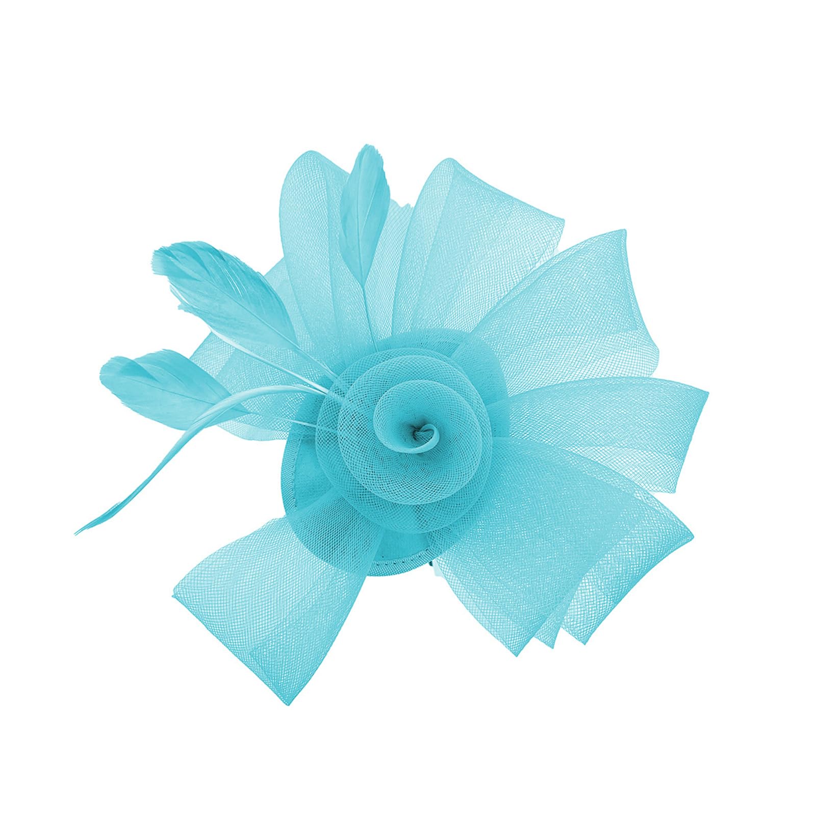 MICFENY Breathable Tulle Flower Hair Clip With Feathered Formal Event Fascinator Hat for Casual Outfit Cocktails Party Dressingu