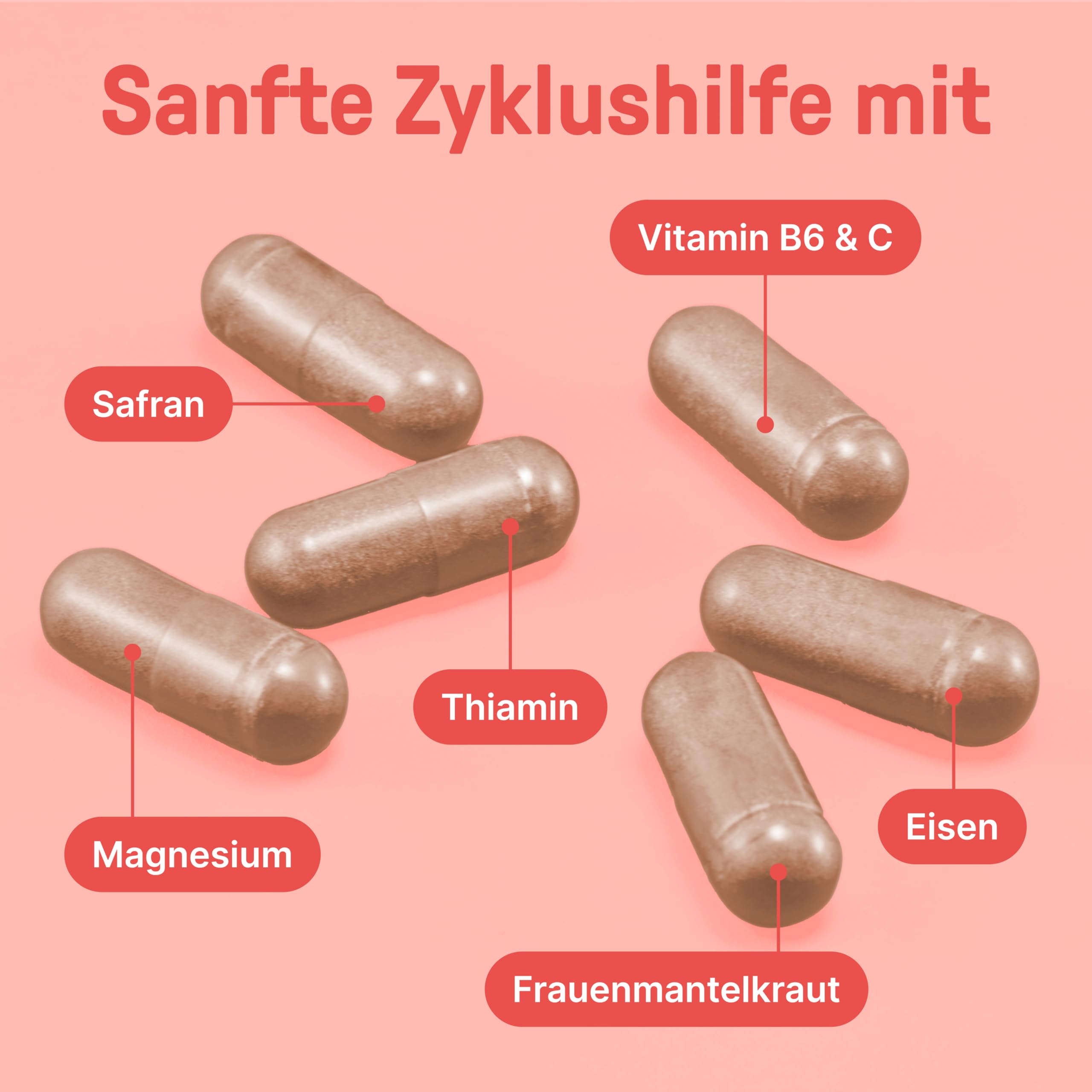 BRAINEFFECT Hormon Balance | Premium Natürliche Zyklusregulierende PMS & Wechseljahre Kapseln | Ohne Nachteiligem Mönchspfeffer | Botanicals, Vitamin B6 & Magnesium |180 Kapseln