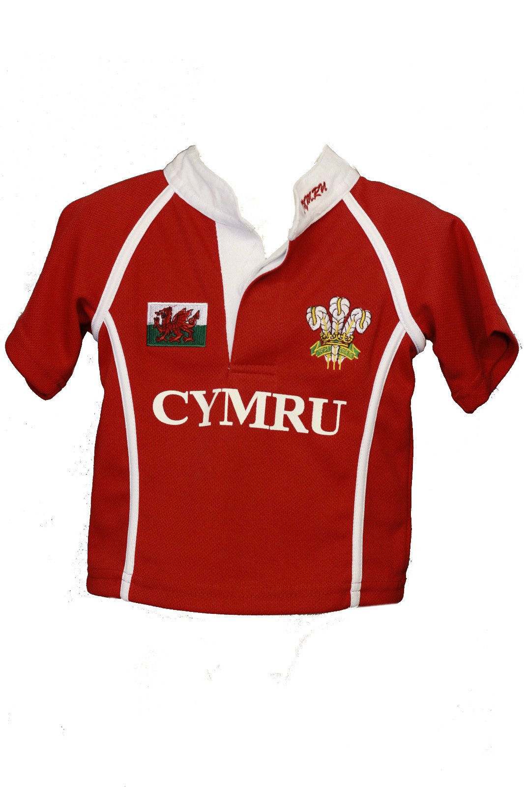 Manav Red [1 Years] Welsh Cymru Baby Kids 'Gethin' Cooldry Wales Rugby Football Top & White
