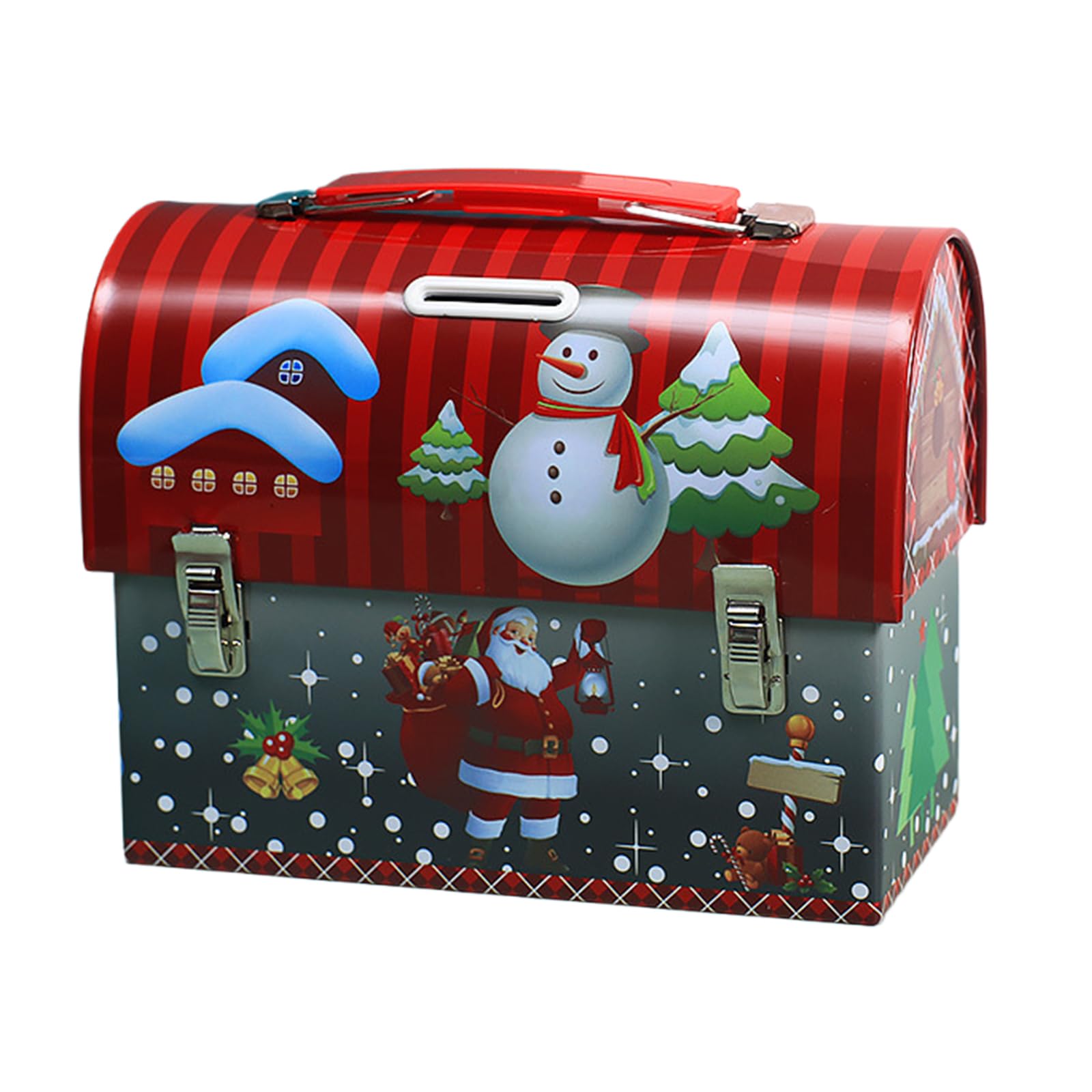 Kalttoy Christmas Cookie Tins with Lid for Gift Giving Holiday Treats Holidays Cookie Tin Metal Container Christmas Decoration Xmases Tins with Lid
