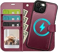 Vista 44 de OCASE Funda tipo cartera desmontable para iPhone 12 y iPhone 12 Pro con tarjetero [2 en 1] Funda de piel sintética con soporte de bloqueo RFID