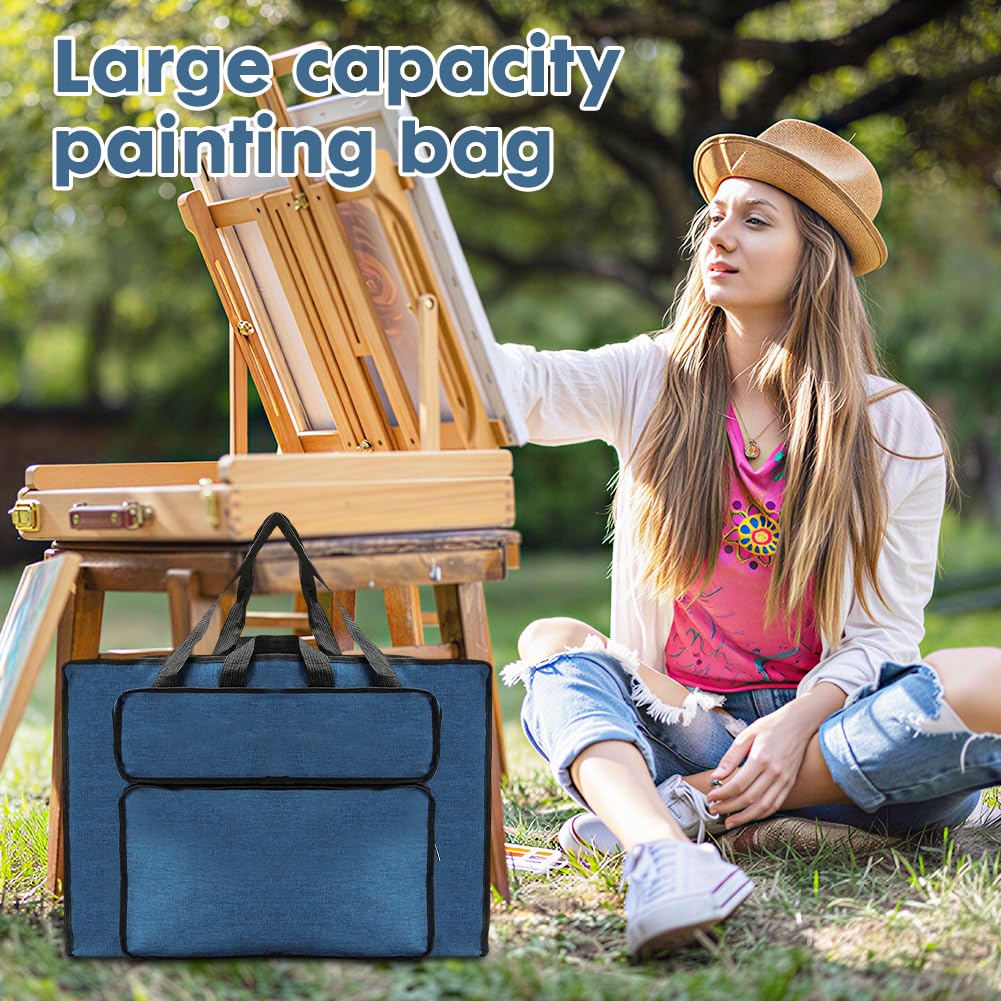 CEWROM Borsa da disegno, formato A3, impermeabile, per tavolo da disegno e schizzi, borsa per il trasporto portatile per bambini e artisti, borsa per tavolo da disegno, cartella per artisti, Blu